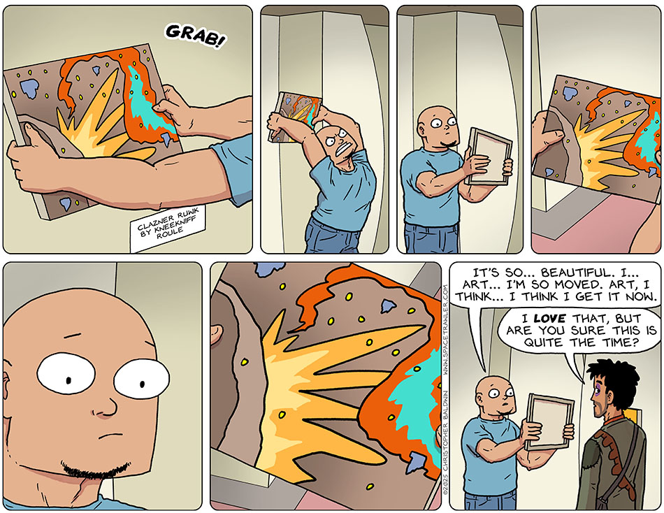 Knox grabbed a painting from the wall to hurl, titled "Clazner Ruwk by Kneekniff Roule." BUt when he was about to throw it, it caught his attention and he looked closer and closer at it, mesmerized. He finally stammered, "It's so... beautiful. I... art... I'm so moved. art, I think... I think I get it now." Looking over at the brawl, Rodrigo said, "I love that, but are you sure this is quite the time?" Knox grabbed a painting from the wall to hurl, titled "Clazner Ruwk by Kneekniff Roule." BUt when he was about to throw it, it caught his attention and he looked closer and closer at it, mesmerized. He finally stammered, "It's so... beautiful. I... art... I'm so moved. art, I think... I think I get it now." Looking over at the brawl, Rodrigo said, "I love that, but are you sure this is quite the time?"