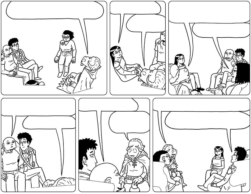 This image is just the inks of the characters, with no words. The same comic as above. This image is just the inks of the characters, with no words. The same comic as above.